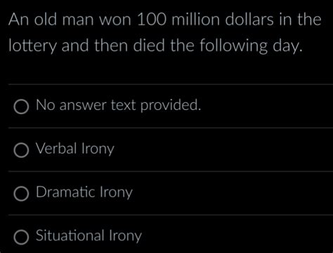 verbal irony in the lottery